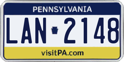 PA license plate LAN2148