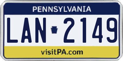PA license plate LAN2149