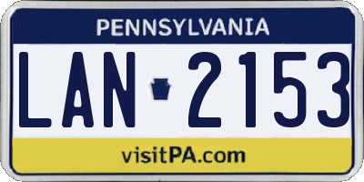 PA license plate LAN2153