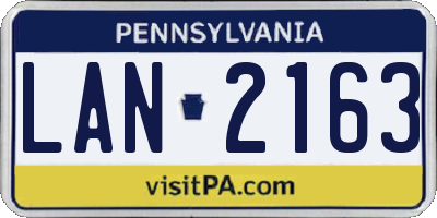 PA license plate LAN2163