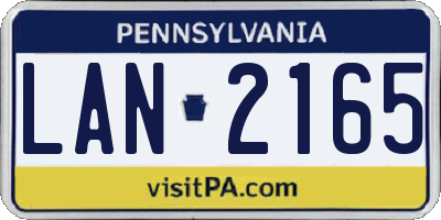 PA license plate LAN2165
