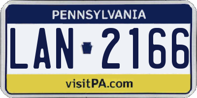 PA license plate LAN2166