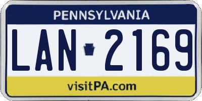 PA license plate LAN2169