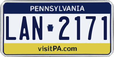 PA license plate LAN2171
