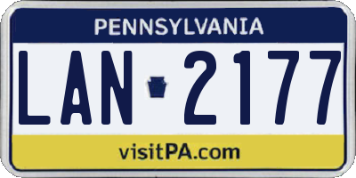 PA license plate LAN2177