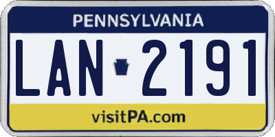 PA license plate LAN2191