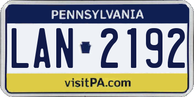 PA license plate LAN2192