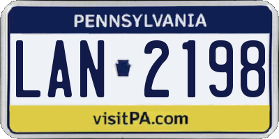 PA license plate LAN2198