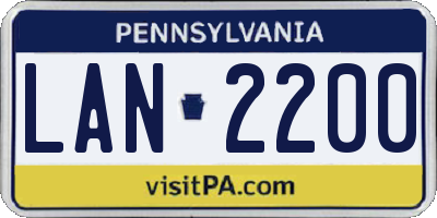 PA license plate LAN2200