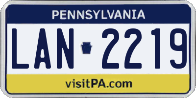 PA license plate LAN2219