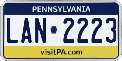 PA license plate LAN2223