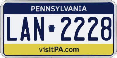 PA license plate LAN2228