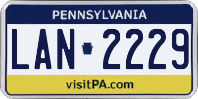 PA license plate LAN2229