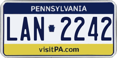 PA license plate LAN2242