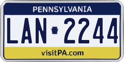 PA license plate LAN2244