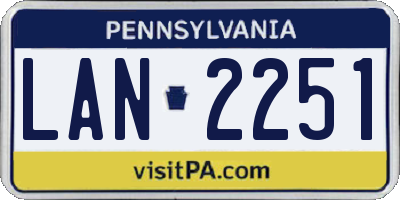 PA license plate LAN2251