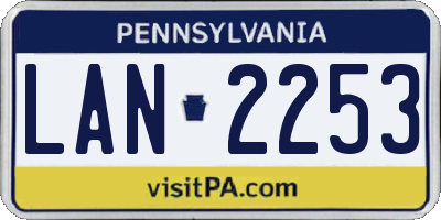 PA license plate LAN2253