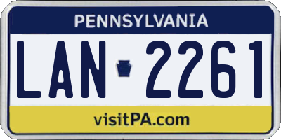 PA license plate LAN2261