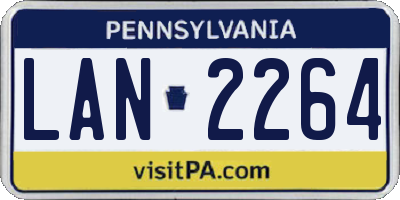 PA license plate LAN2264