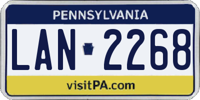PA license plate LAN2268