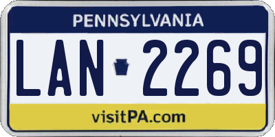 PA license plate LAN2269