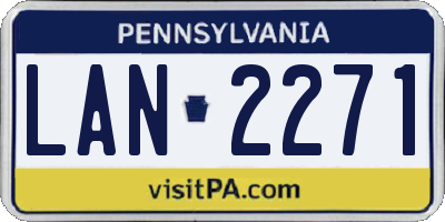PA license plate LAN2271