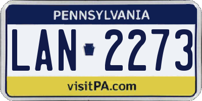 PA license plate LAN2273
