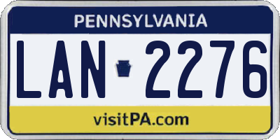 PA license plate LAN2276