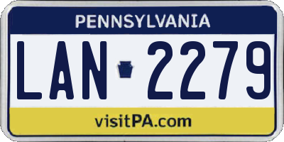 PA license plate LAN2279