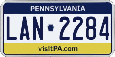 PA license plate LAN2284