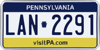 PA license plate LAN2291