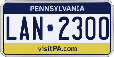 PA license plate LAN2300
