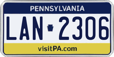 PA license plate LAN2306