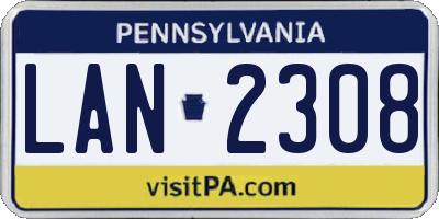 PA license plate LAN2308