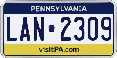 PA license plate LAN2309
