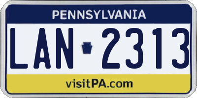 PA license plate LAN2313