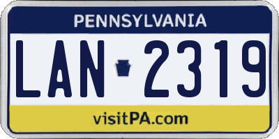 PA license plate LAN2319