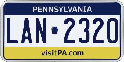 PA license plate LAN2320