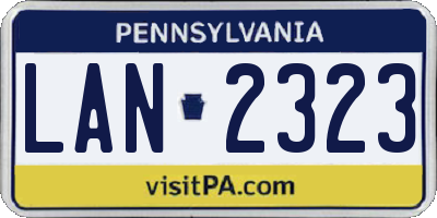 PA license plate LAN2323