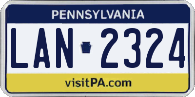PA license plate LAN2324