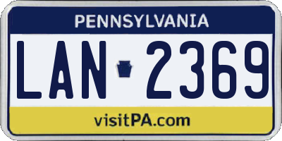 PA license plate LAN2369
