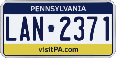 PA license plate LAN2371