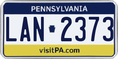 PA license plate LAN2373