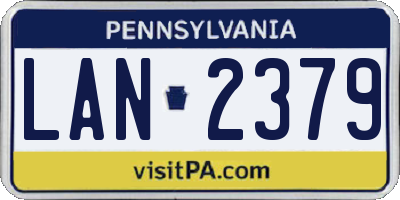 PA license plate LAN2379
