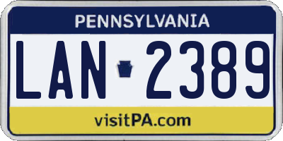 PA license plate LAN2389