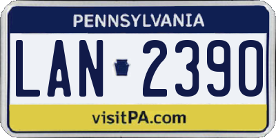 PA license plate LAN2390
