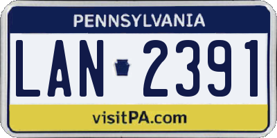 PA license plate LAN2391