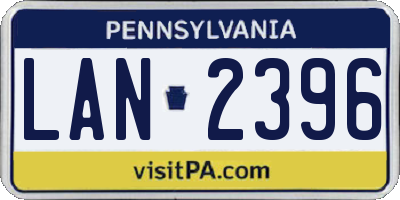 PA license plate LAN2396