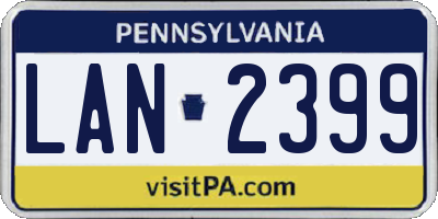 PA license plate LAN2399