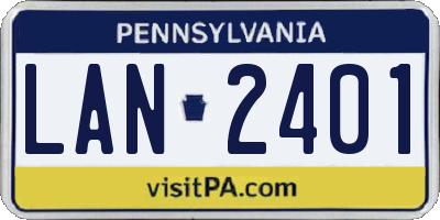 PA license plate LAN2401